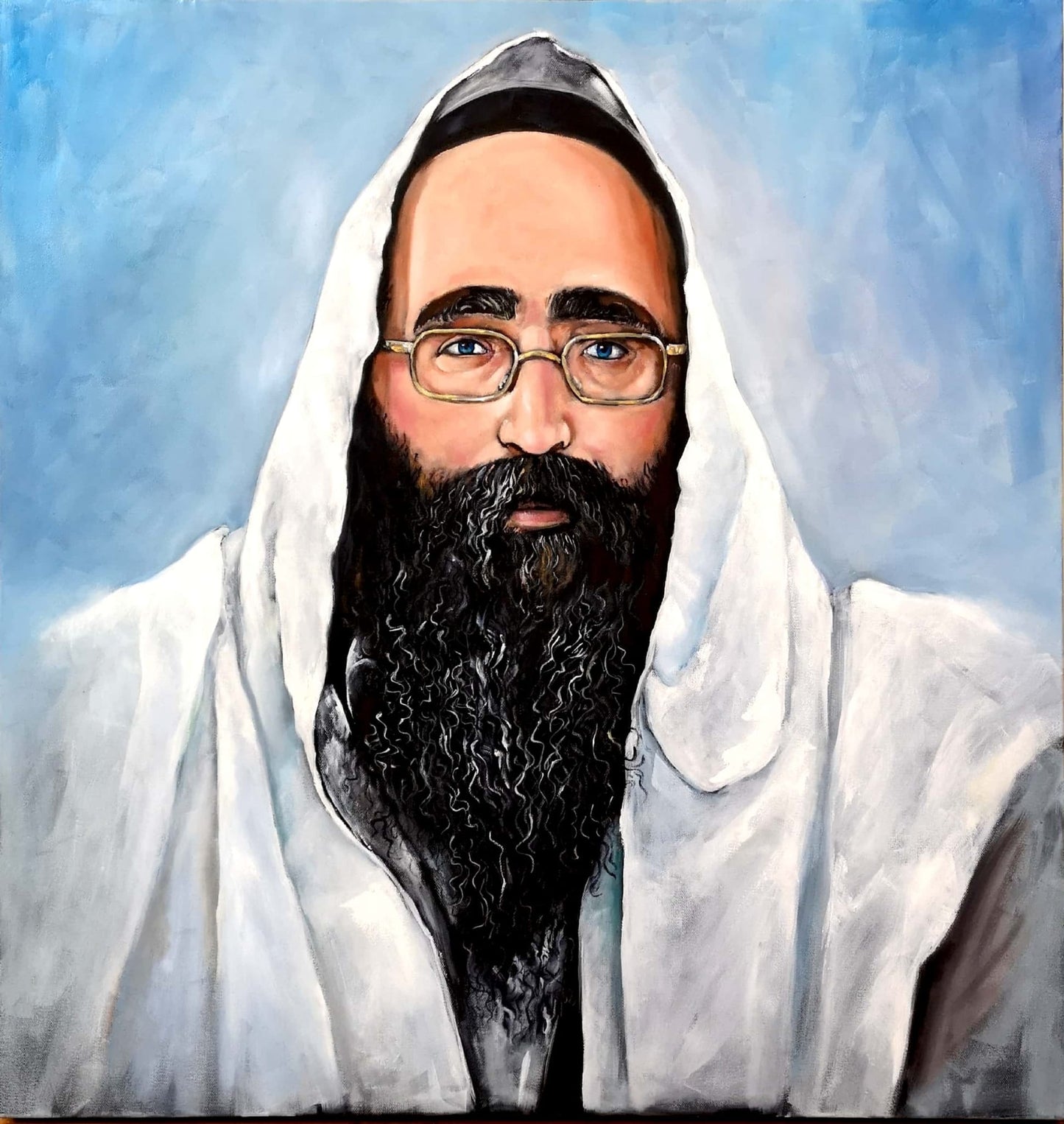 Tableau d'art juif Portrait original-Originaux Yehiel Attias
