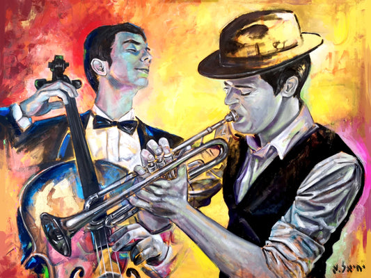 Tableau d'art juif Duo Musical-Originaux Yehiel Attias