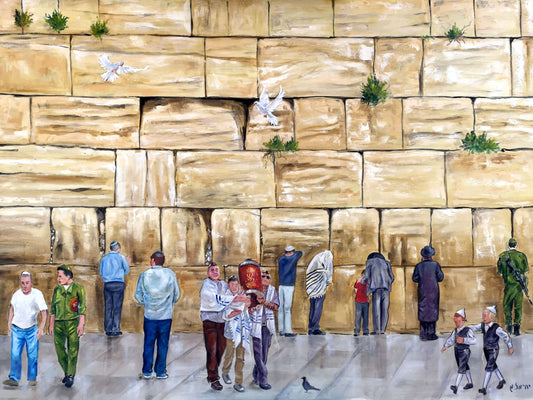 Tableau d'art juif Kotel-Originaux Yehiel Attias